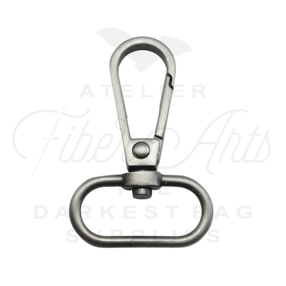 Swivel Hooks - Oval Bottom - 25mm (1in) - Antique Steel - 2 pcs at Atelier Fiber Arts