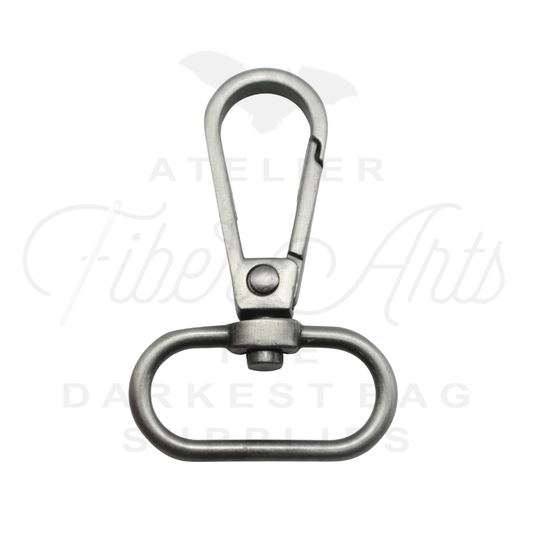 Swivel Hooks - Oval Bottom - 25mm (1in) - Antique Steel - 2 pcs at Atelier Fiber Arts