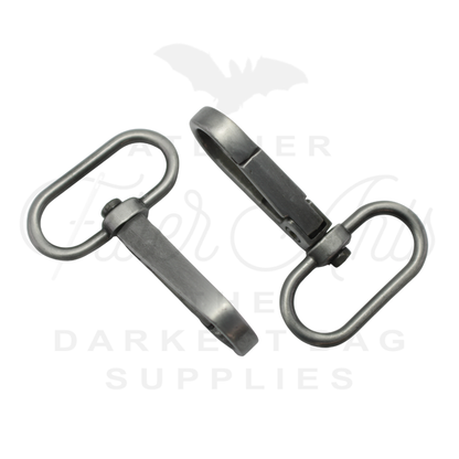 Swivel Hooks - Oval Bottom - 25mm (1in) - Antique Steel - 2 pcs at Atelier Fiber Arts