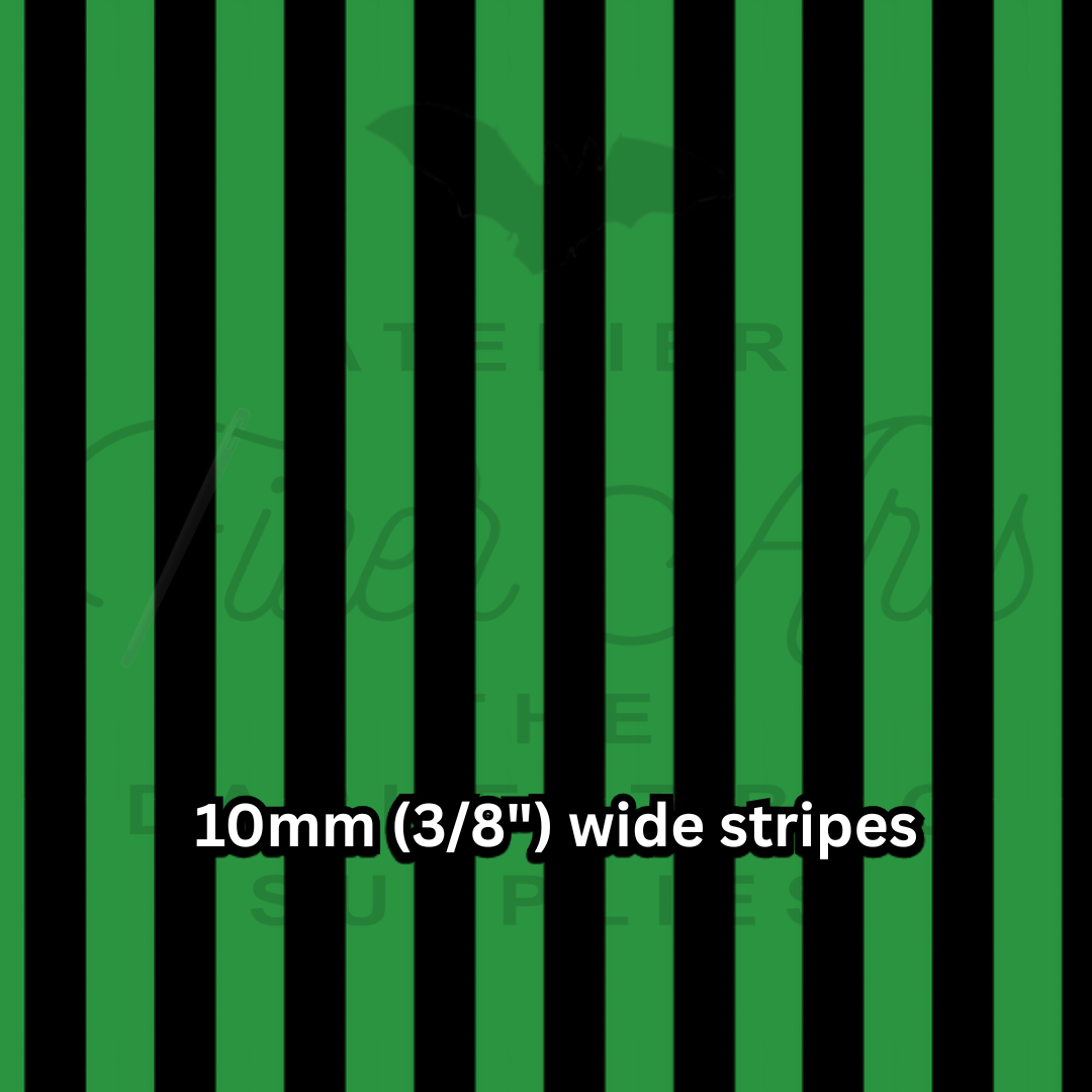 PRE-SALE Waterproof Oxford - BJ Green and Black Stripes at Atelier Fiber Arts