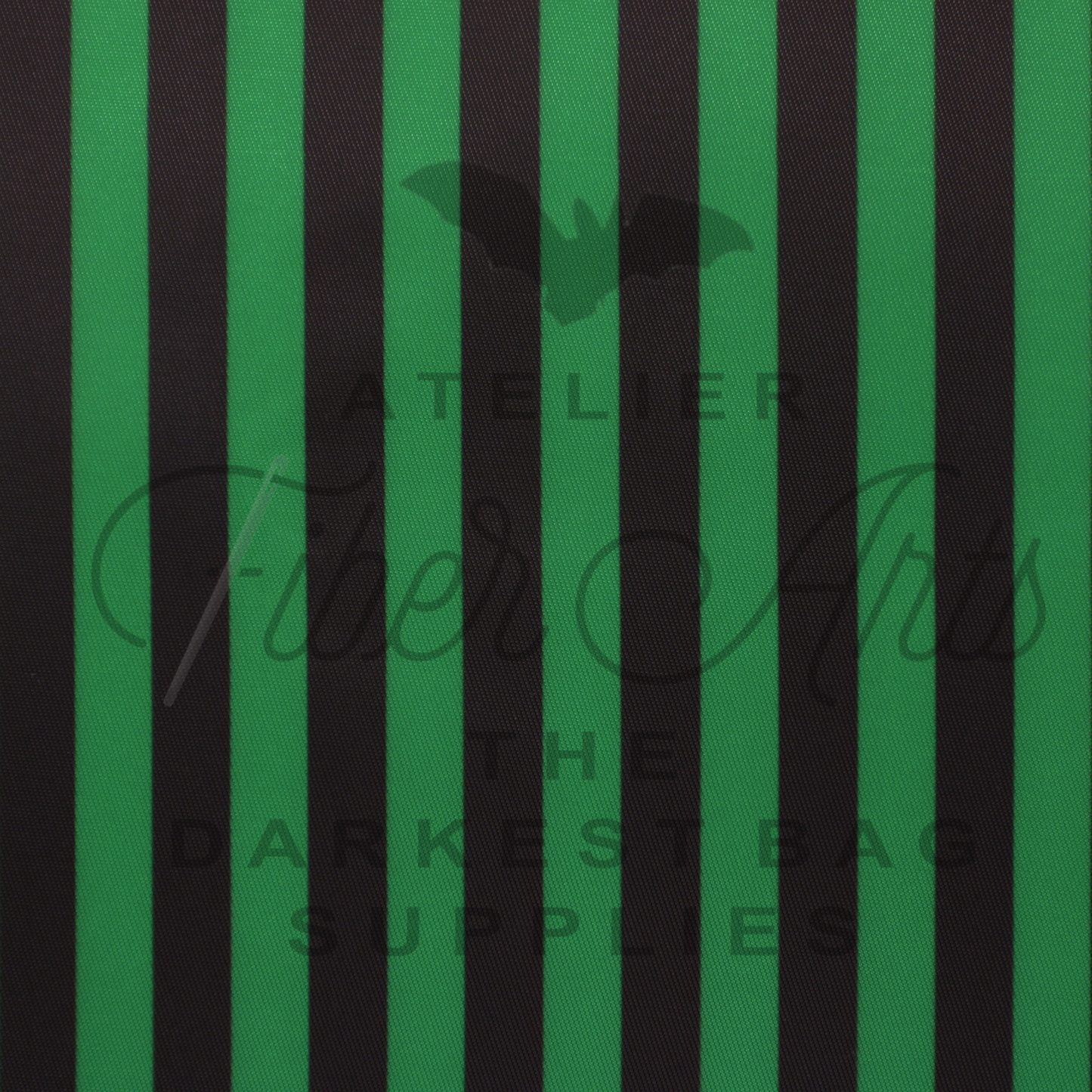 Waterproof Oxford - BJ Green and Black Stripes at Atelier Fiber Arts