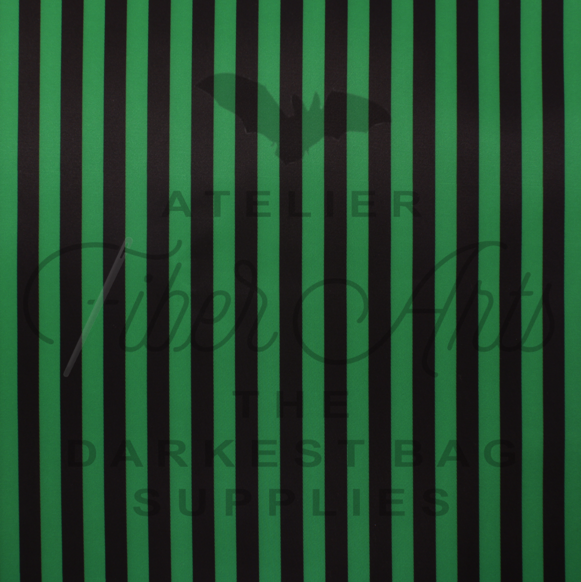 Waterproof Oxford - BJ Green and Black Stripes at Atelier Fiber Arts