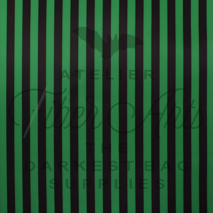 Waterproof Oxford - BJ Green and Black Stripes at Atelier Fiber Arts