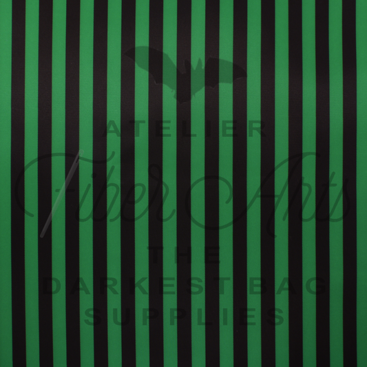 Waterproof Oxford - BJ Green and Black Stripes at Atelier Fiber Arts