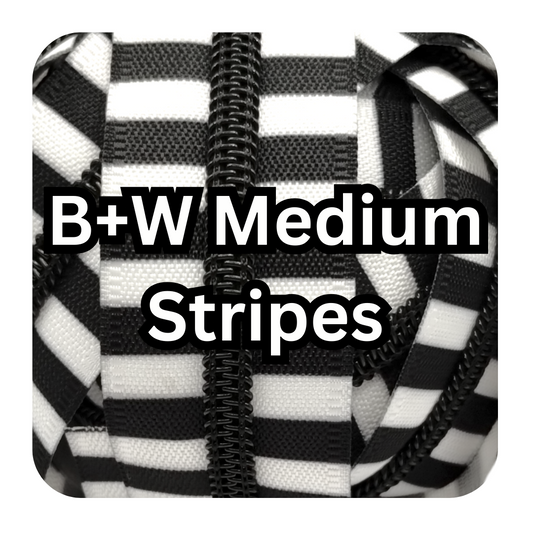 #5 Zipper - B&W Medium Stripes - by the meter Atelier Fiber Arts