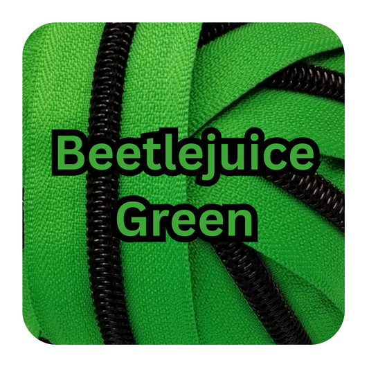 #5 Zipper - Beetlejuice Green - by the meter Atelier Fiber Arts