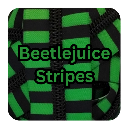 #5 Zipper - Beetlejuice Stripes - by the meter Atelier Fiber Arts
