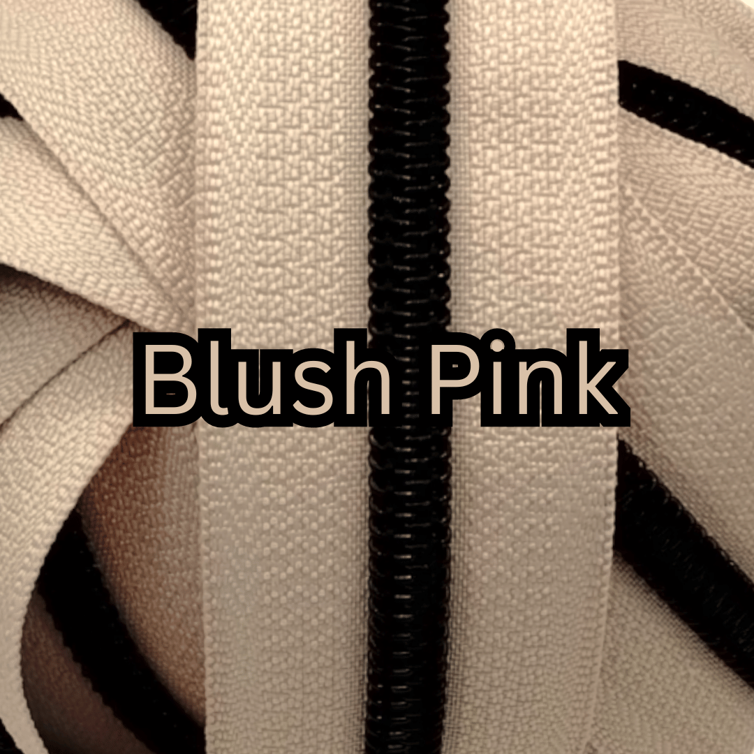 SWATCHES #5 Nylon Zipper tape, 5 inch piece (10 inch for rainbow and bats tape) Blush Pink Atelier Fiber Arts