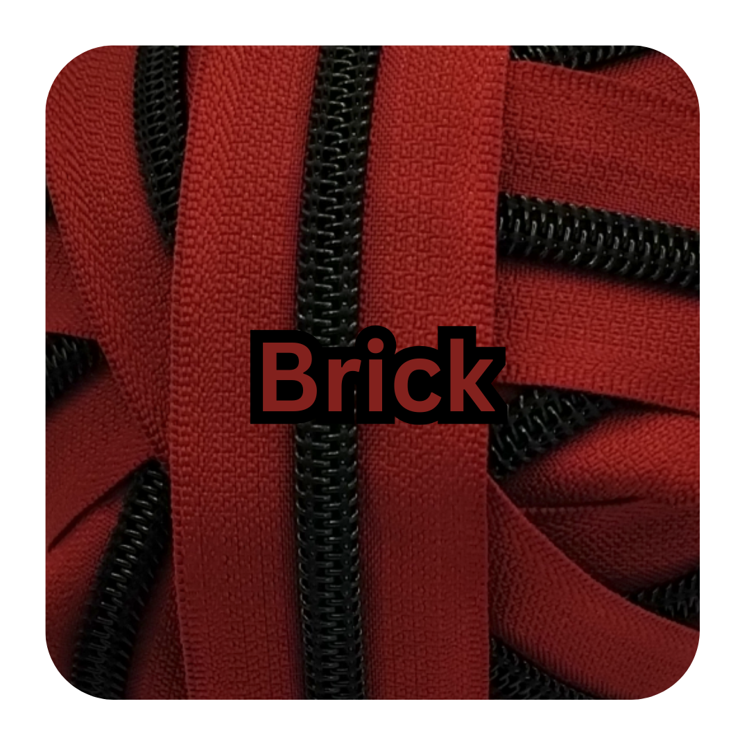 #5 Zipper - Brick Red - by the meter Atelier Fiber Arts