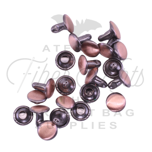 Rivets 8x8 COPPER - 10 sets at Atelier Fiber Arts