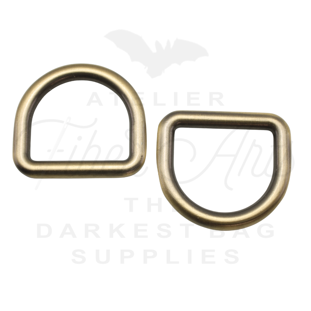 THICC(est) D-rings - 25mm (1inch) - Brushed Brass - 2PCS at Atelier Fiber Arts