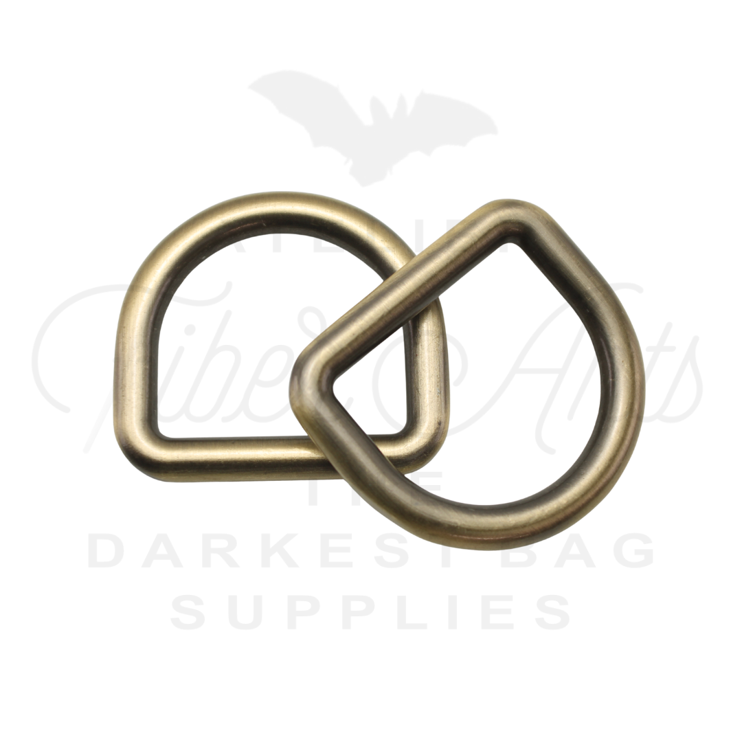THICC(est) D-rings - 25mm (1inch) - Brushed Brass - 2PCS at Atelier Fiber Arts