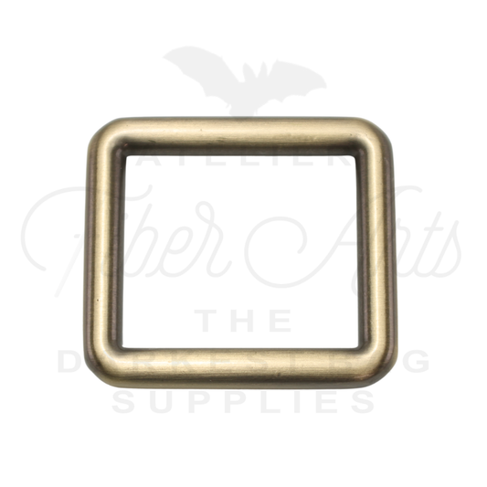 THICC(est) Rectangle Ring - 25mm (1inch) - Brushed Brass - 2PCS at Atelier Fiber Arts