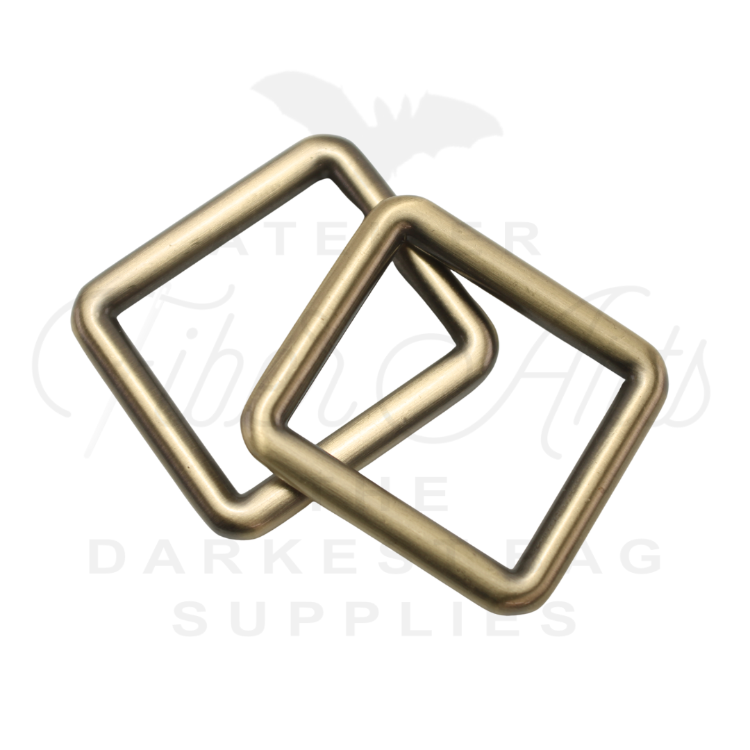 THICC(est) Rectangle Ring - 25mm (1inch) - Brushed Brass - 2PCS at Atelier Fiber Arts