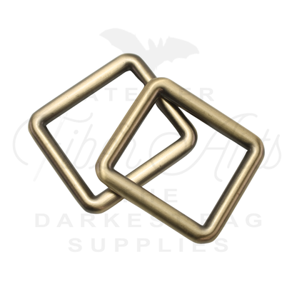 THICC(est) Rectangle Ring - 25mm (1inch) - Brushed Brass - 2PCS at Atelier Fiber Arts