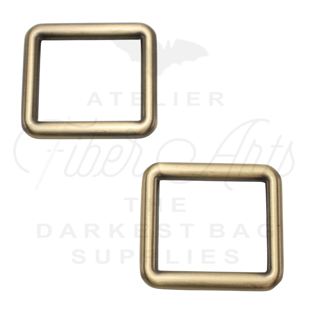 THICC(est) Rectangle Ring - 25mm (1inch) - Brushed Brass - 2PCS at Atelier Fiber Arts
