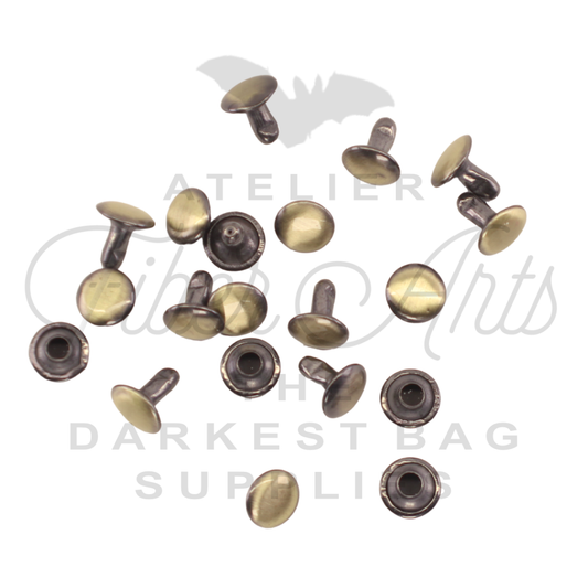 Rivets 8x8 BRUSHED BRASS - 10 sets at Atelier Fiber Arts