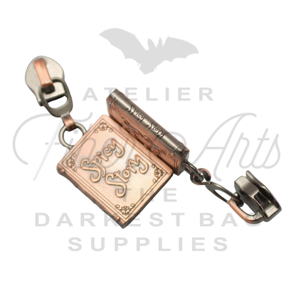 #5 Spicy Story Zipper Pulls in Copper at Atelier Fiber Arts