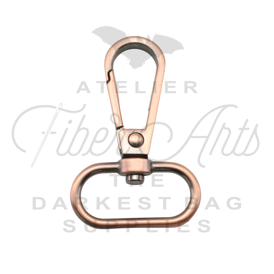 Swivel Hooks - Oval Bottom - 25mm (1in) - Copper - 2 pcs at Atelier Fiber Arts