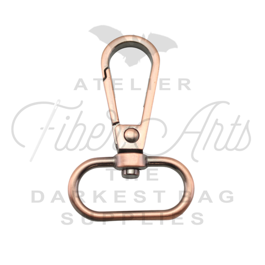 Swivel Hooks - Oval Bottom - 25mm (1in) - Copper - 2 pcs at Atelier Fiber Arts