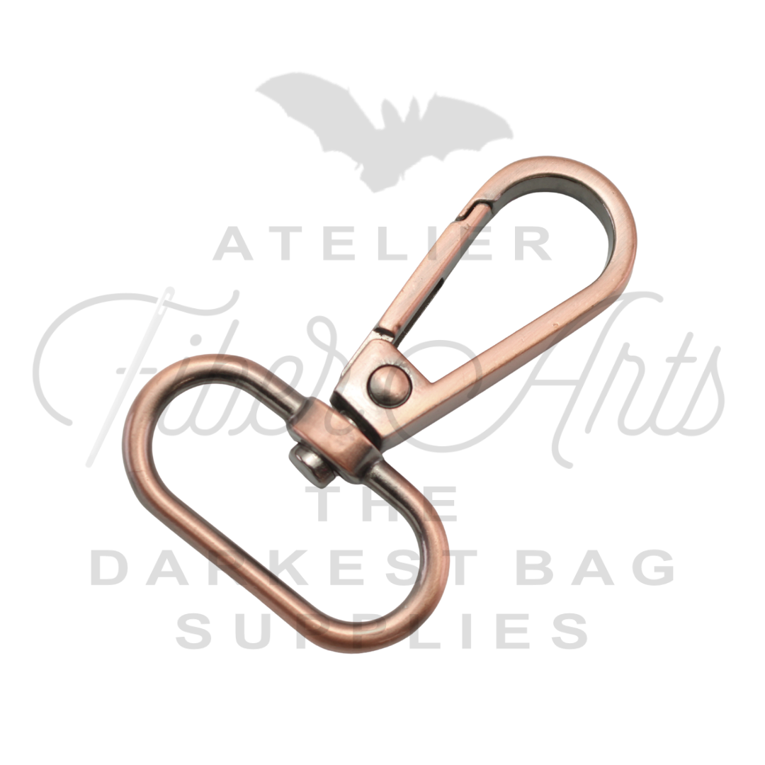 Swivel Hooks - Oval Bottom - 25mm (1in) - Copper - 2 pcs at Atelier Fiber Arts