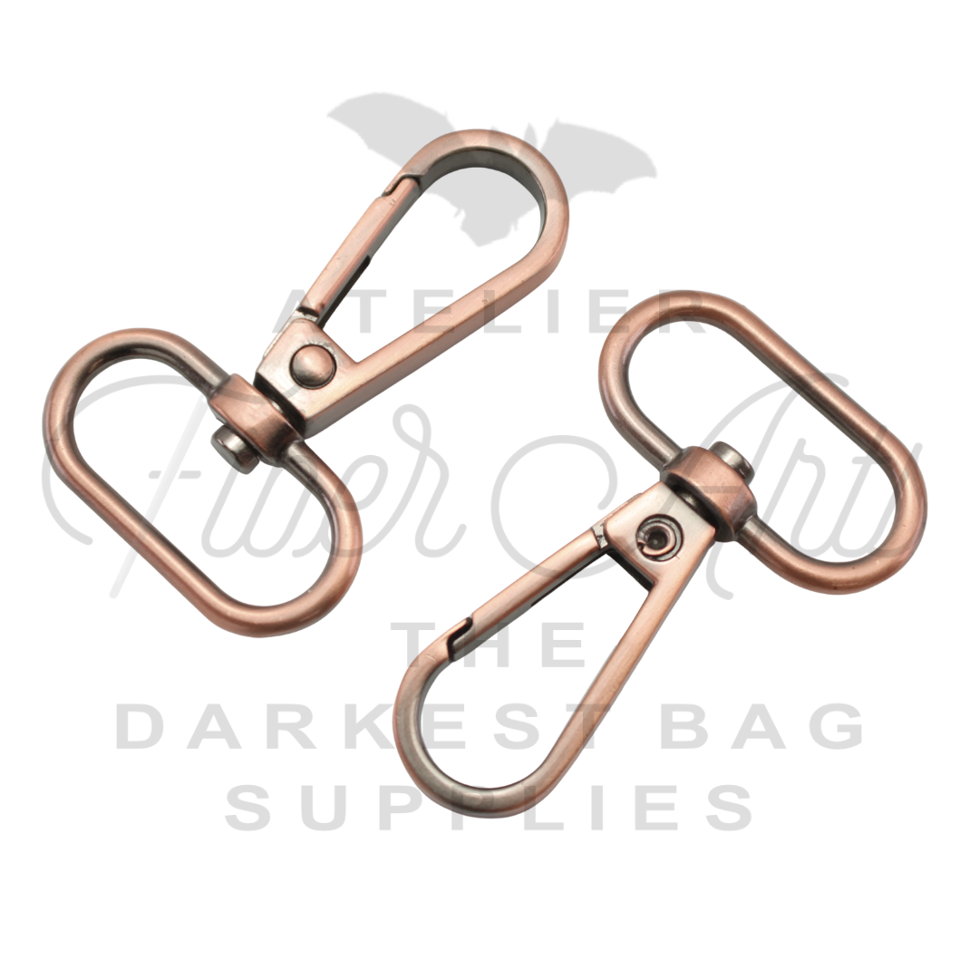 Swivel Hooks - Oval Bottom - 25mm (1in) - Copper - 2 pcs at Atelier Fiber Arts