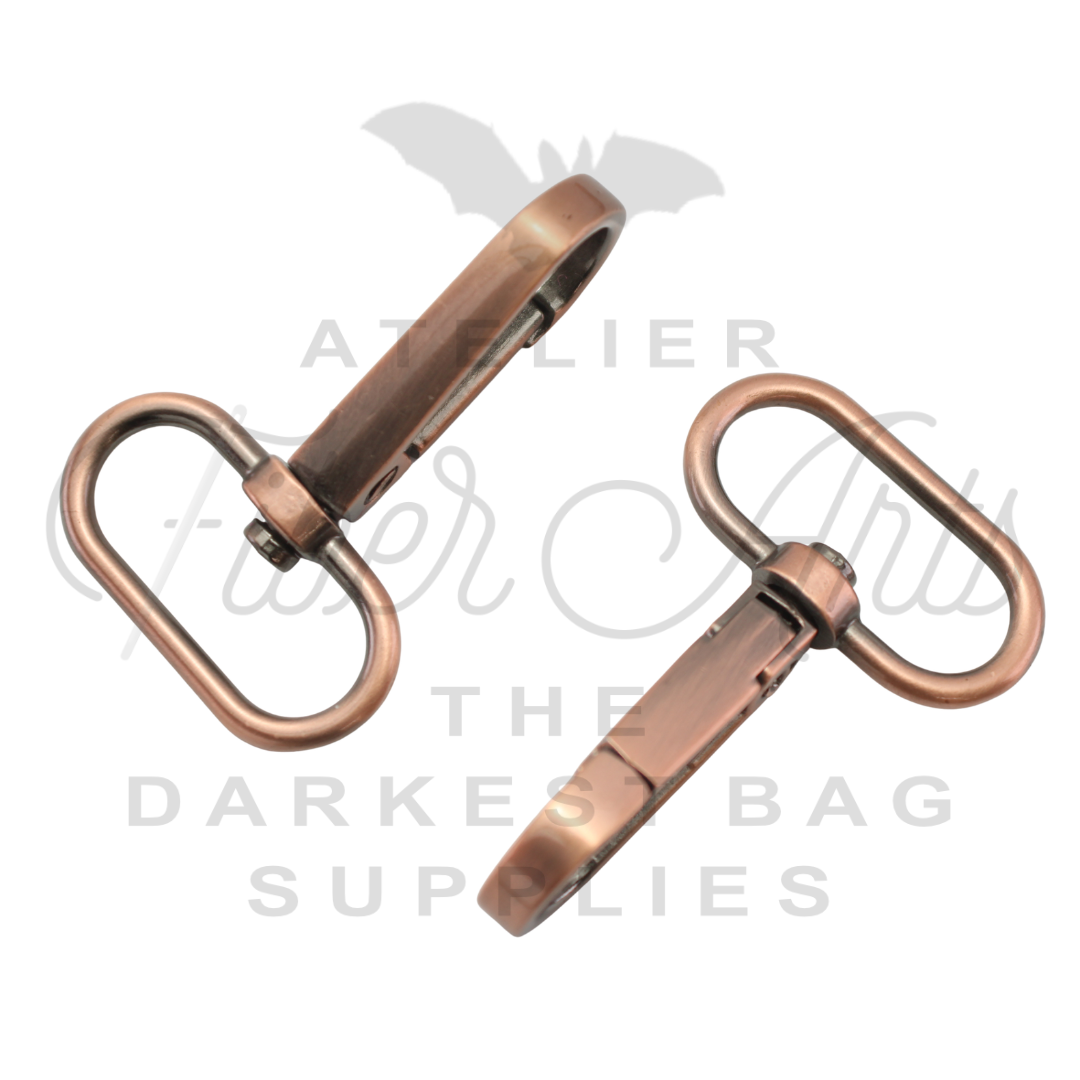 Swivel Hooks - Oval Bottom - 25mm (1in) - Copper - 2 pcs at Atelier Fiber Arts
