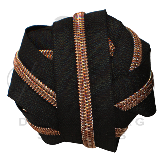 #5 Zipper - Black - Copper Teeth at Atelier Fiber Arts