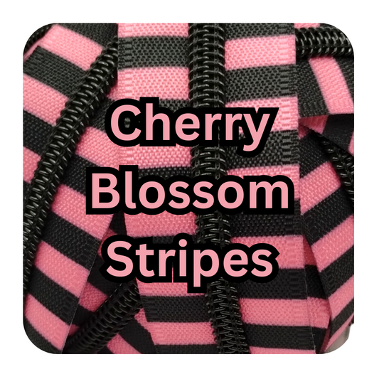 #5 Zipper - Cherry Blossom Stripes - by the meter Atelier Fiber Arts