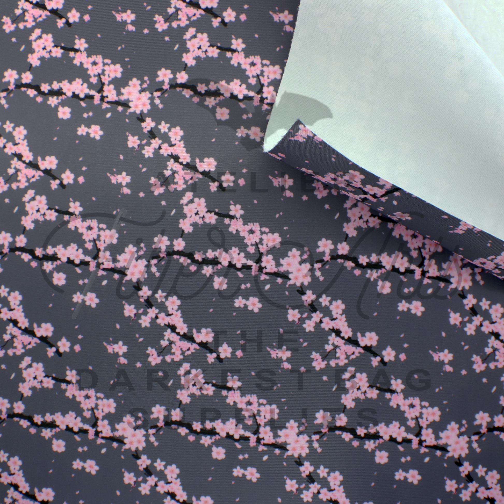 Waterproof Oxford - Cherry Blossoms at Atelier Fiber Arts