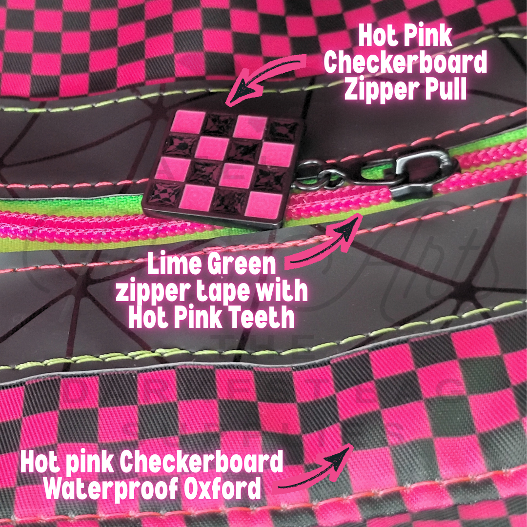 #5 Zipper - Lime Green - Hot Pink Teeth at Atelier Fiber Arts
