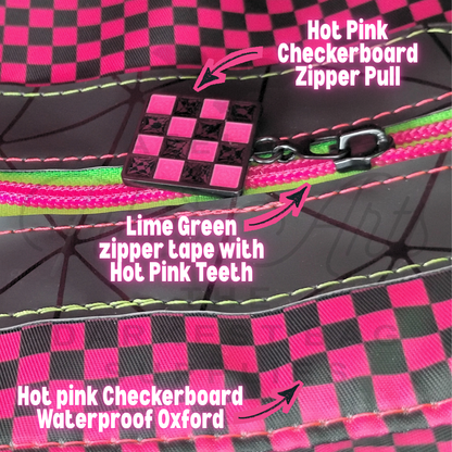 #5 Zipper - Lime Green - Hot Pink Teeth at Atelier Fiber Arts