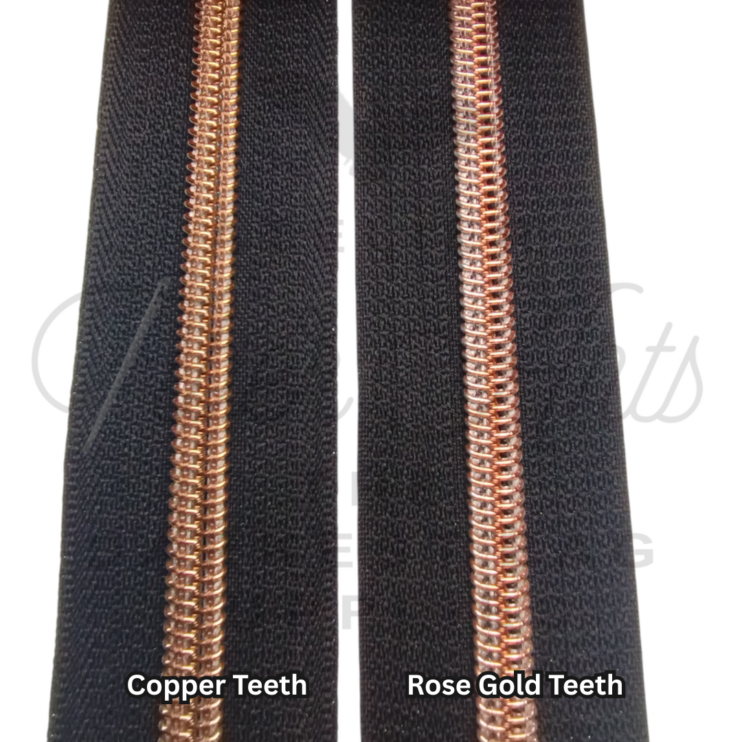#5 Zipper - Black - Copper Teeth at Atelier Fiber Arts