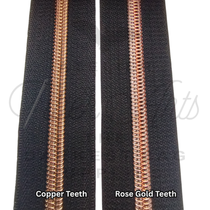 #5 Zipper - Black - Copper Teeth at Atelier Fiber Arts