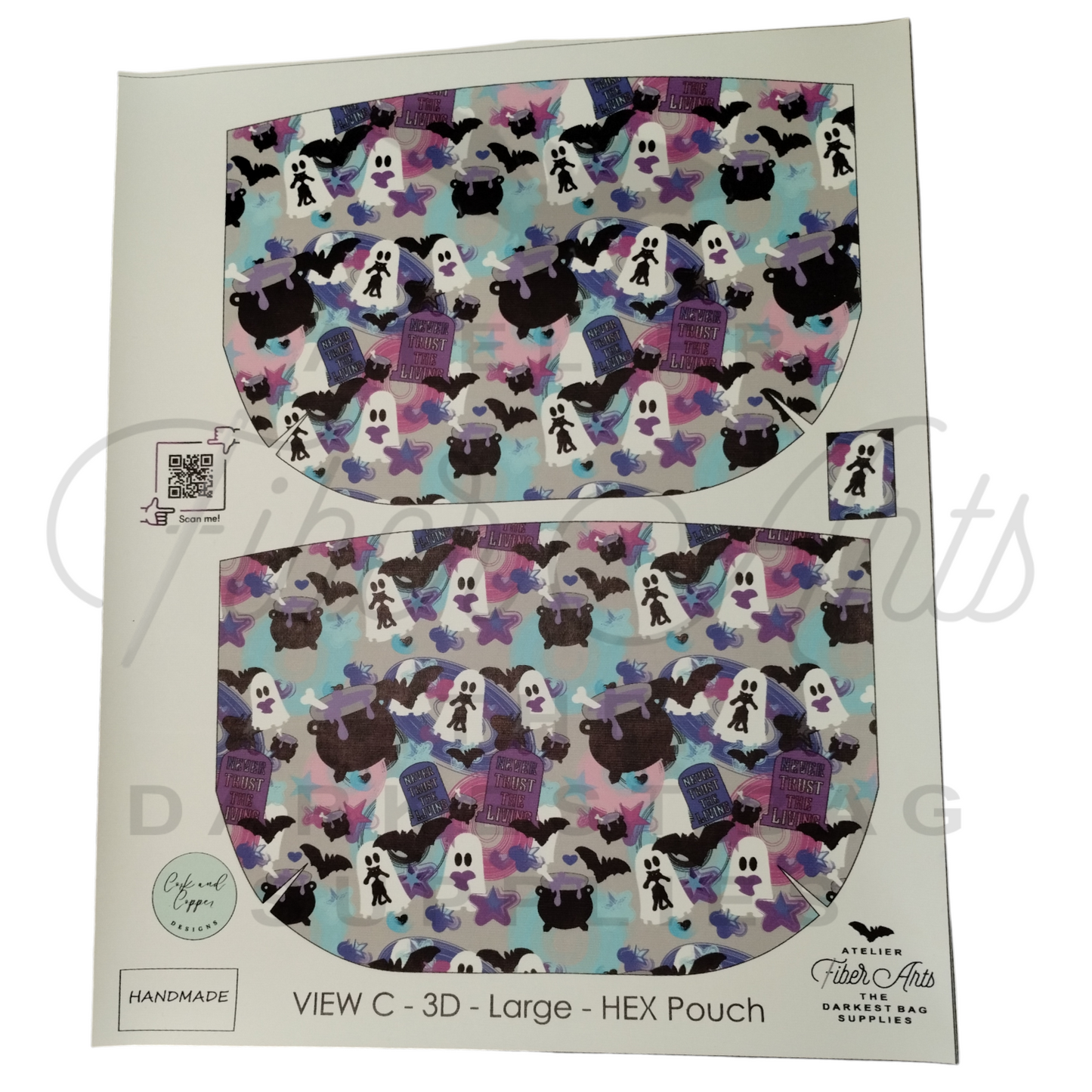 HEX Pouch View C 3D - Cut and Sew at Cork and Copper Designs