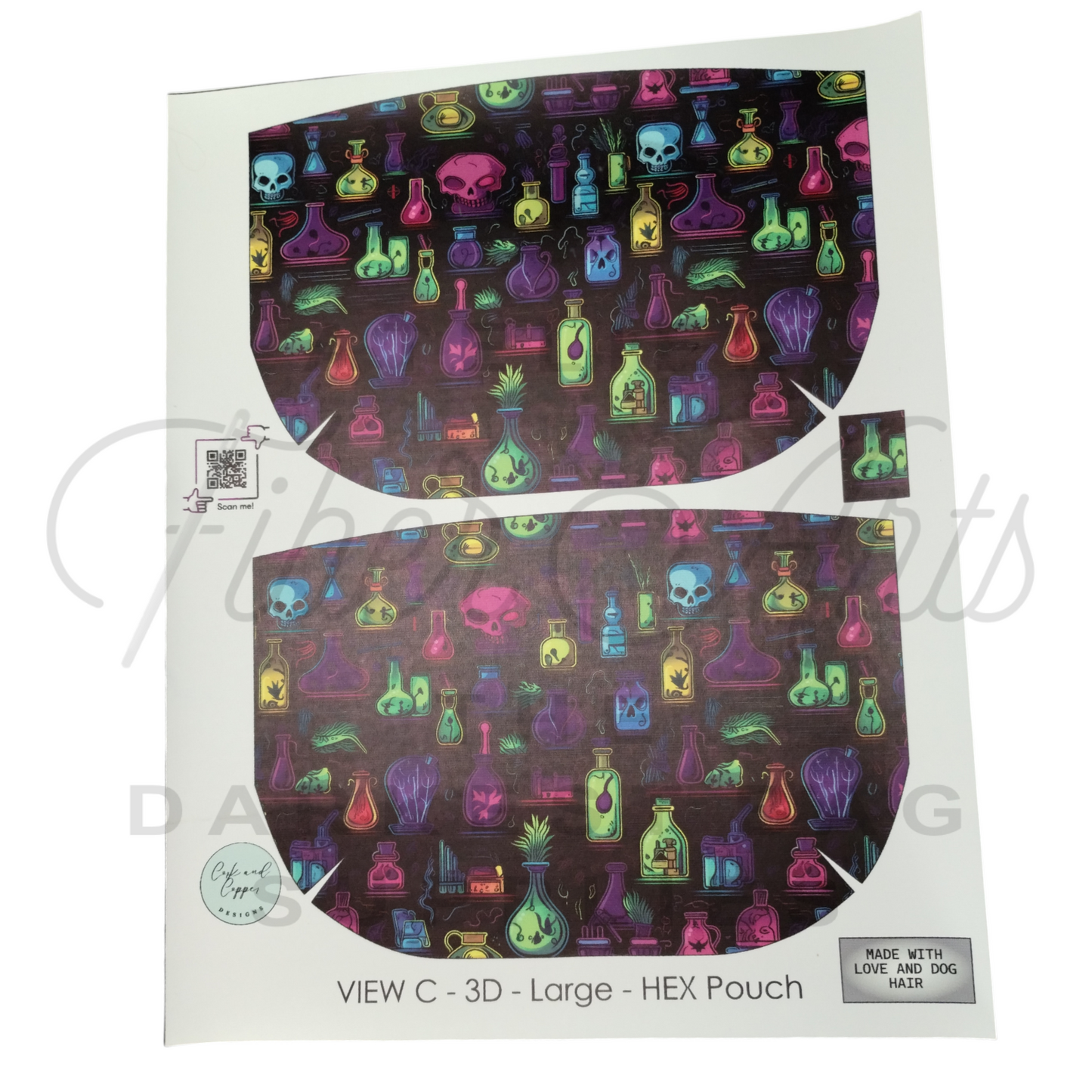 HEX Pouch View C 3D - Cut and Sew at Cork and Copper Designs