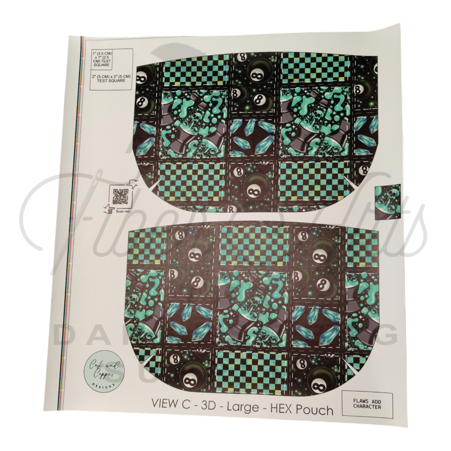 HEX Pouch View C 3D - Cut and Sew at Cork and Copper Designs