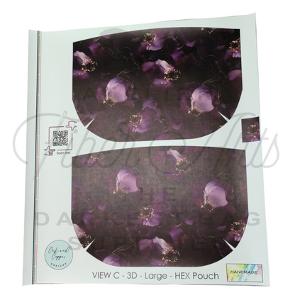 HEX Pouch View C 3D - Cut and Sew at Cork and Copper Designs