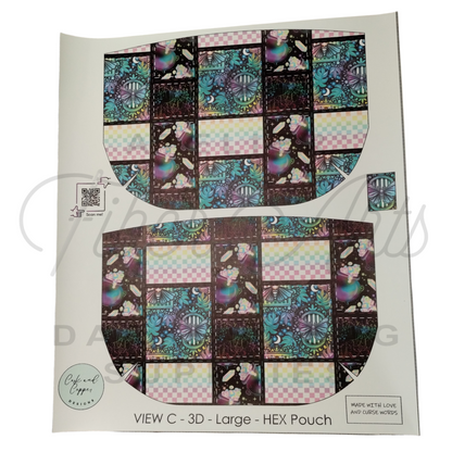 HEX Pouch View C 3D - Cut and Sew - Large - Smooth Finish - Rainbow Combo at Cork and Copper Designs