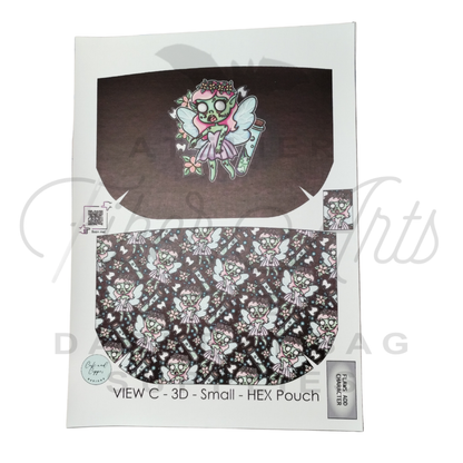 HEX Pouch View C 3D - Cut and Sew - Small - Smooth Finish - Poison Fairy at Cork and Copper Designs