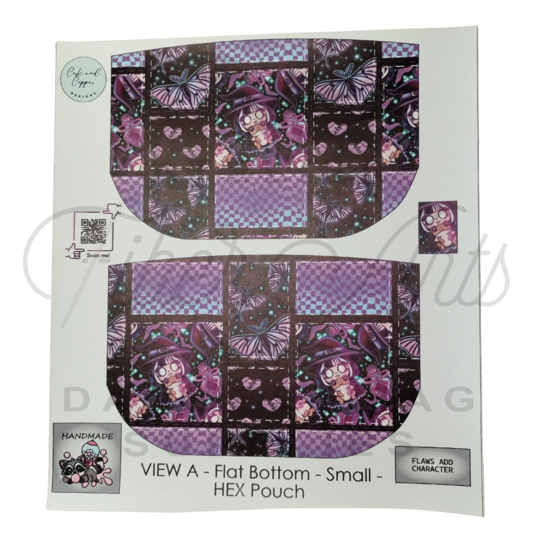 HEX Pouch View A Flat Bottom - Cut and Sew - Small - Smooth Finish - Purple Combo at Cork and Copper Designs