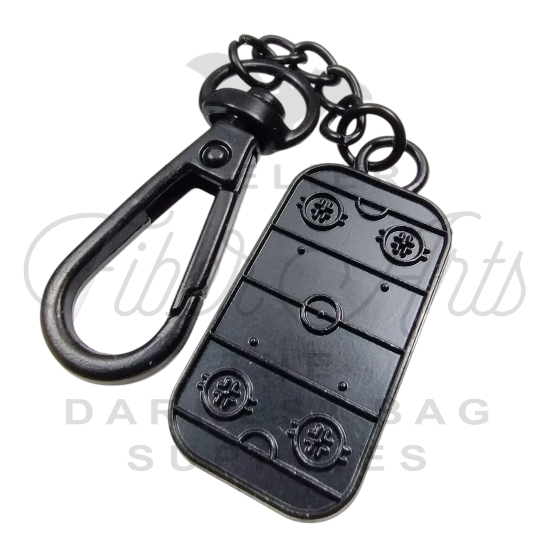Hockey Rink Keychain/Charm in Matte Black at Atelier Fiber Arts