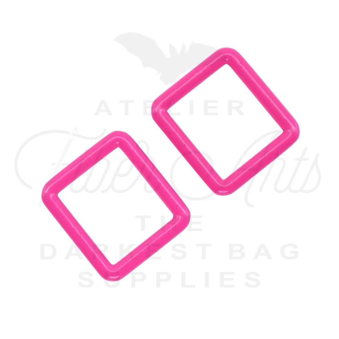THICC(est) Rectangle Ring - 25mm (1inch) - HOT PINK- 2PCS at Atelier Fiber Arts