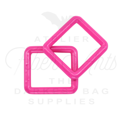 THICC(est) Rectangle Ring - 25mm (1inch) - HOT PINK- 2PCS at Atelier Fiber Arts