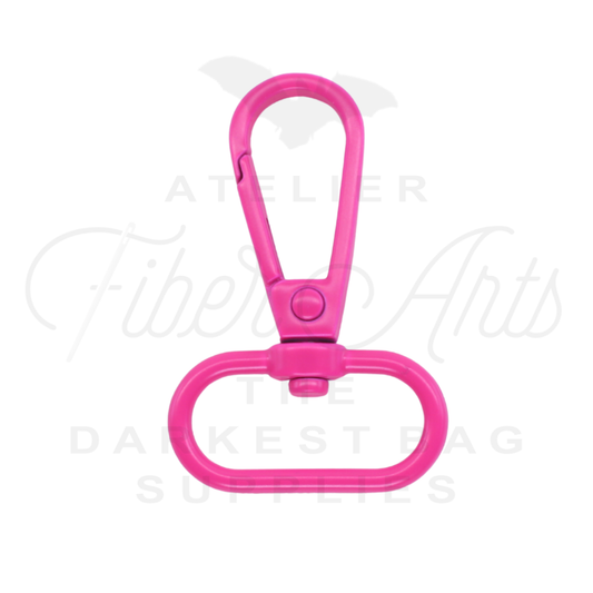 Swivel Hooks - Oval Bottom - 25mm (1in) - HOT PINK - 2 pcs at Atelier Fiber Arts