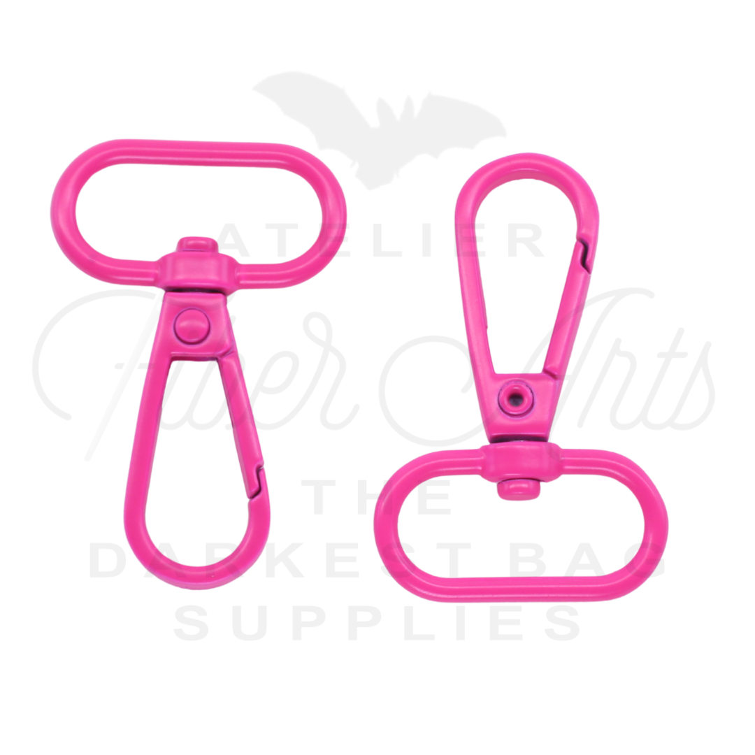 Swivel Hooks - Oval Bottom - 25mm (1in) - HOT PINK - 2 pcs at Atelier Fiber Arts