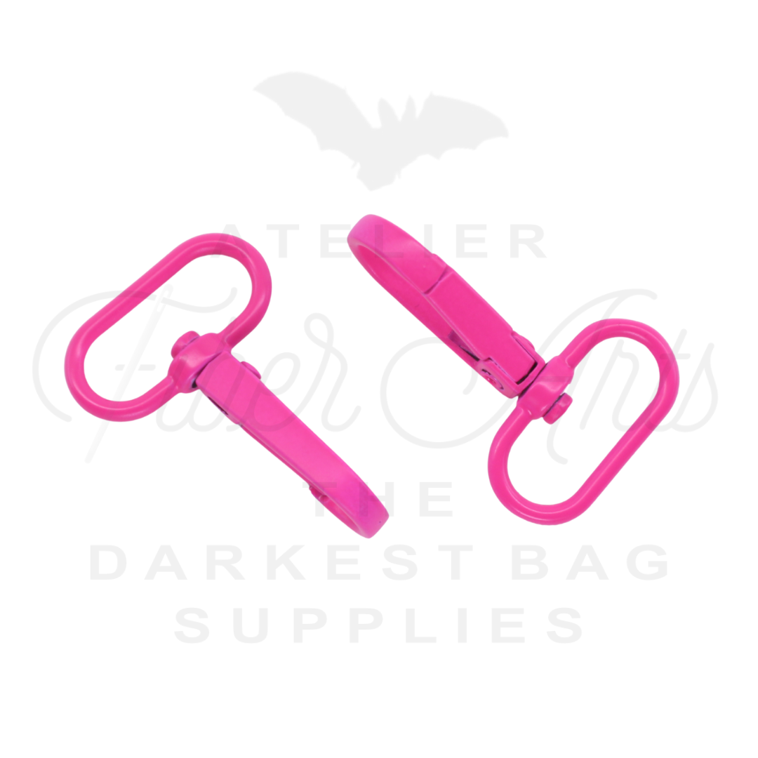 Swivel Hooks - Oval Bottom - 25mm (1in) - HOT PINK - 2 pcs at Atelier Fiber Arts
