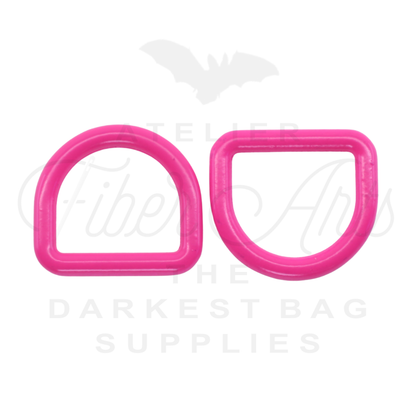 THICC(est) D-rings - 25mm (1inch) - HOT PINK - 2PCS at Atelier Fiber Arts
