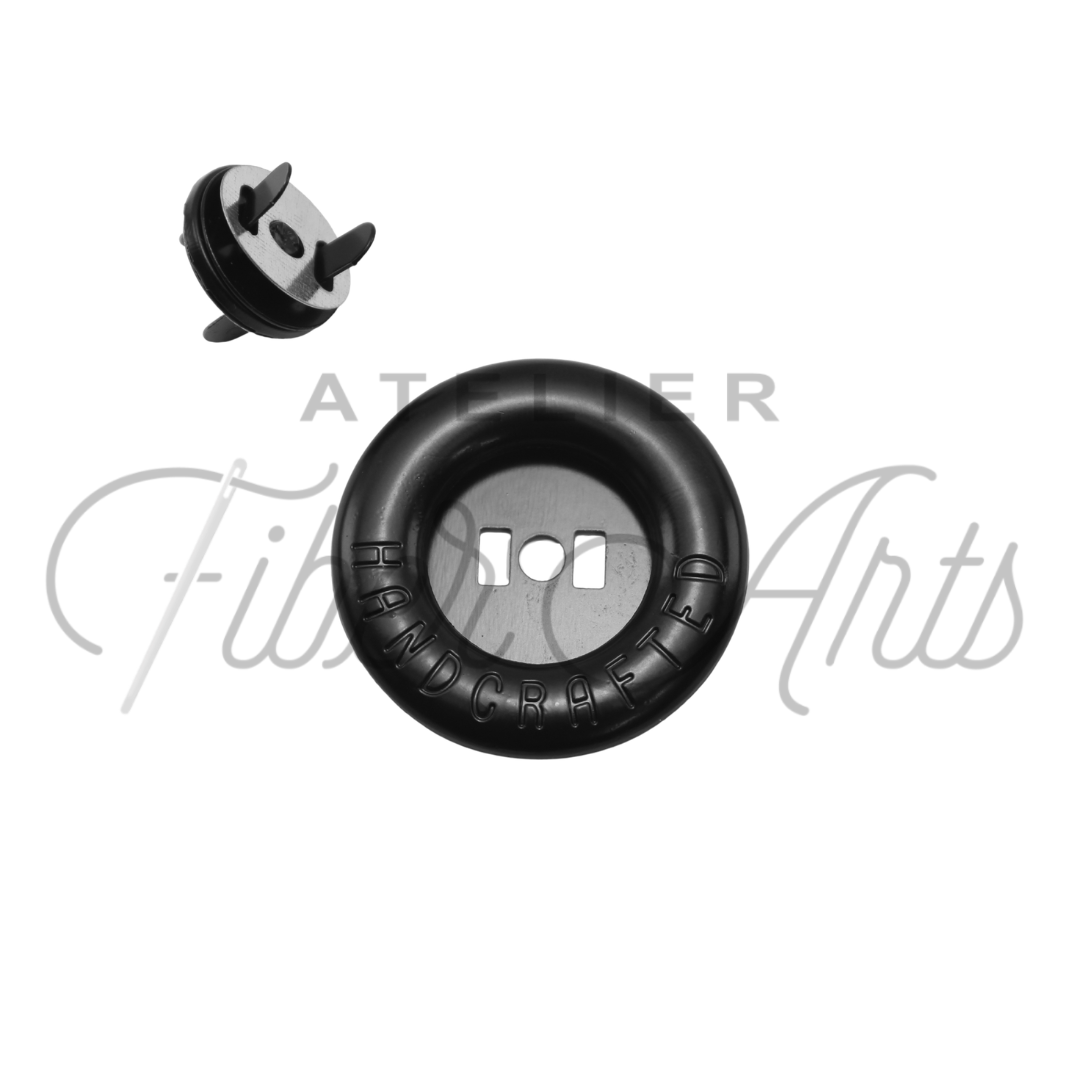 Lifesaver Handcrafted Magnetic Snap in Matte Black - 1 set at Atelier Fiber Arts