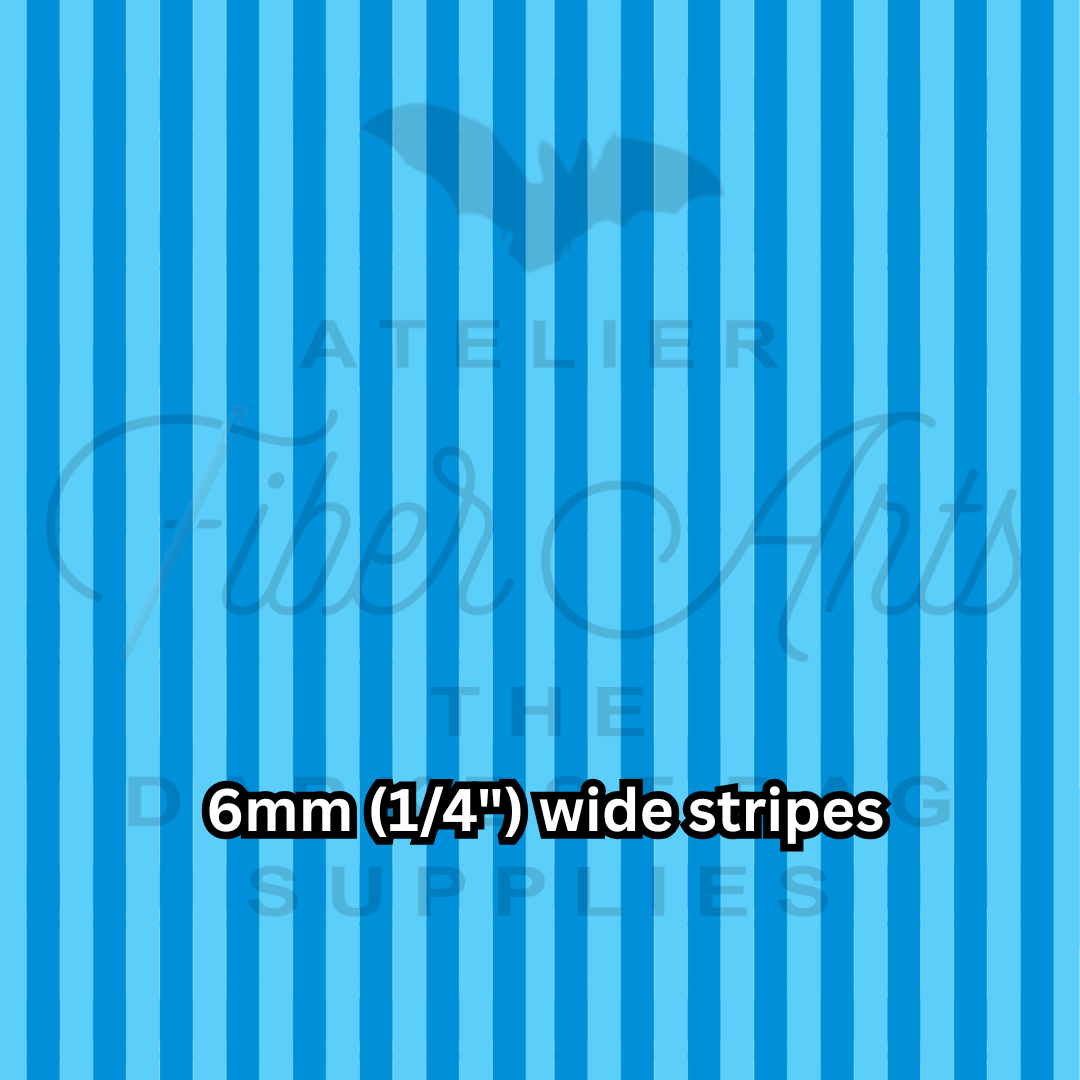 PRE-SALE Waterproof Oxford - Light Blue and Azure Stripes at Atelier Fiber Arts